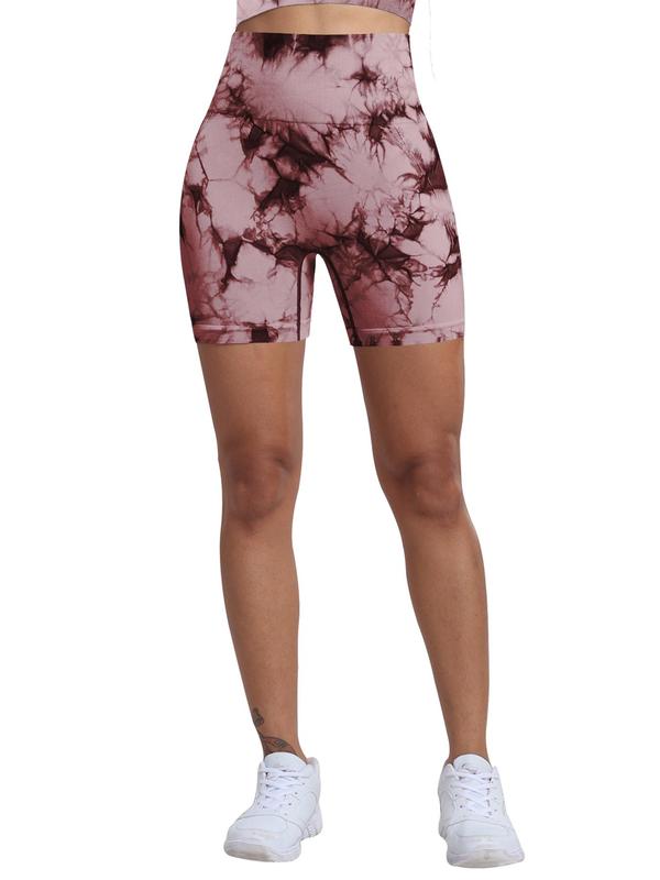 Women's Tie Dye Print High Waist Shorts, Casual Comfy Breathable Skinny Shorts for Daily Wear, Ladies Bottoms for All Seasons