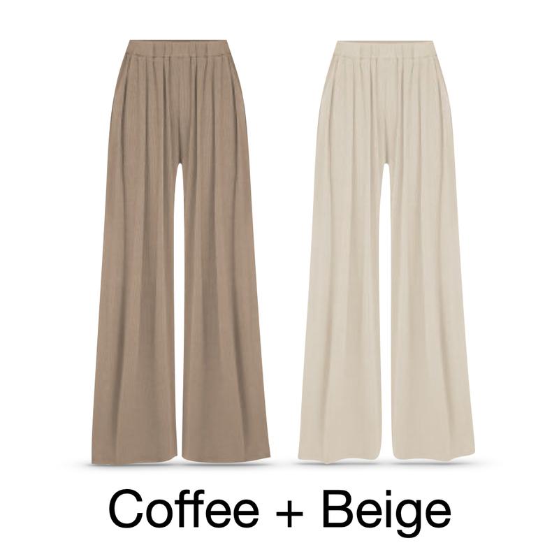 Cider [Extra discount] 2 Pants Set Stretchy Wide Leg Pants