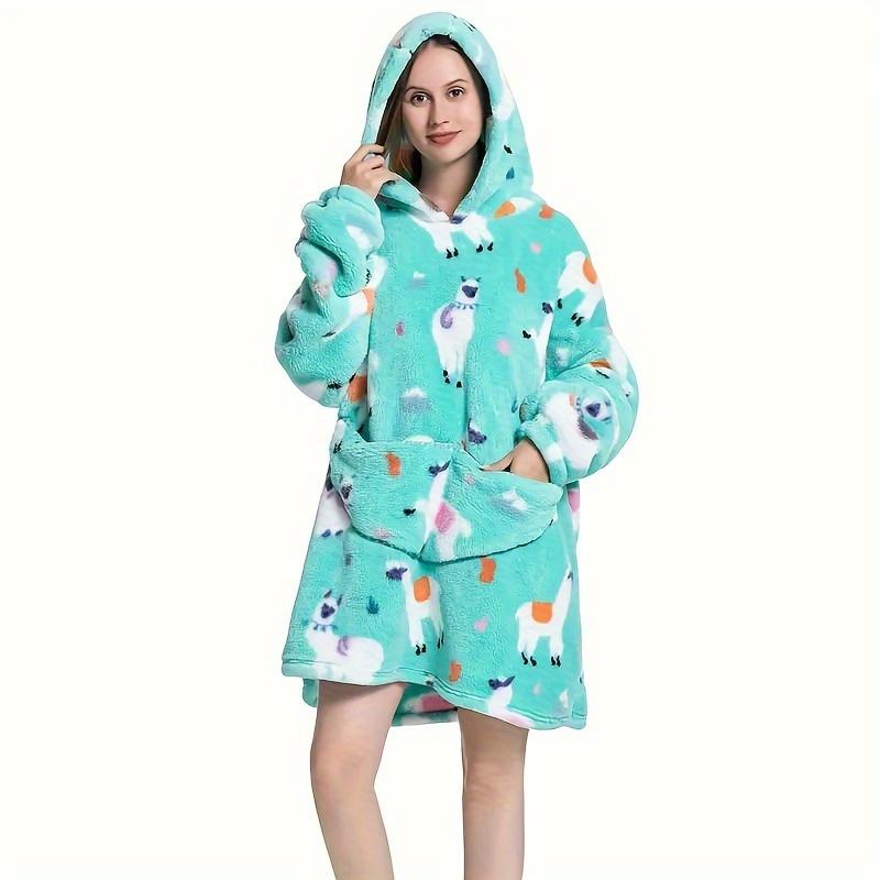 1pc Home Wearable Lazy Blanket Hooded Cold Wear Outdoor Cold Clothes Lazy Sweatshirt Soothing Fleece Thick Robe