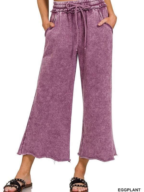 Acid Wash Fleece Palazzo Sweatpants w  Pockets!! (15 Options)