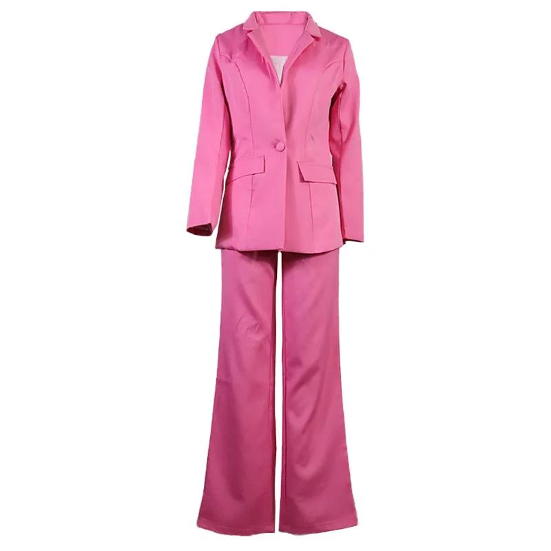 2 Piece Outfits for Women,Women's Sexy Deep V Neck Business Casual Office Suits Wide Leg Pants Suits Jacket