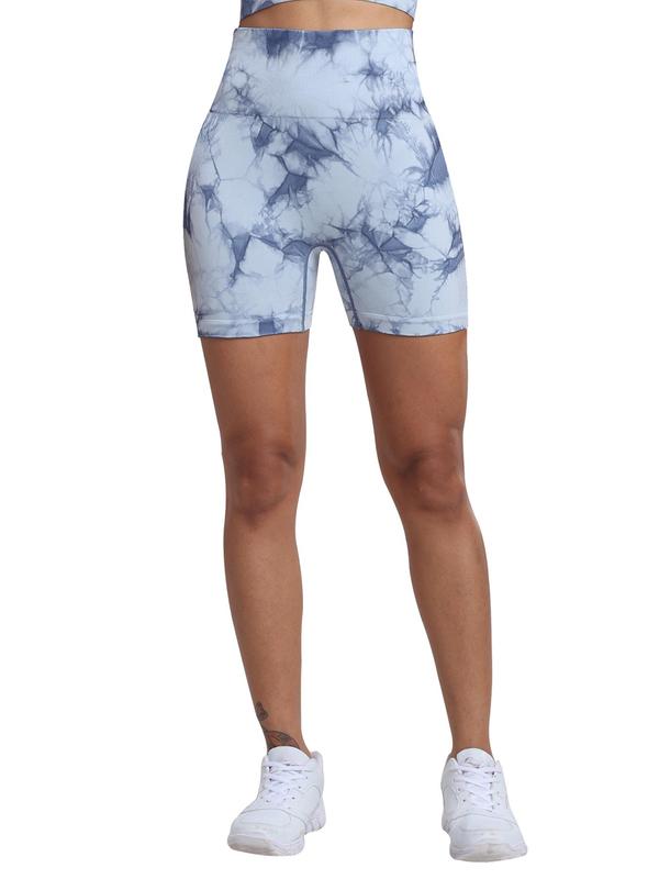 Women's Tie Dye Print High Waist Shorts, Casual Comfy Breathable Skinny Shorts for Daily Wear, Ladies Bottoms for All Seasons