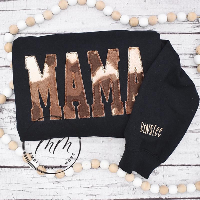 Cow Print Sweatshirt, Cow Print Mama Sweatshirt - CHOOSE ANY NAME Casual Fit