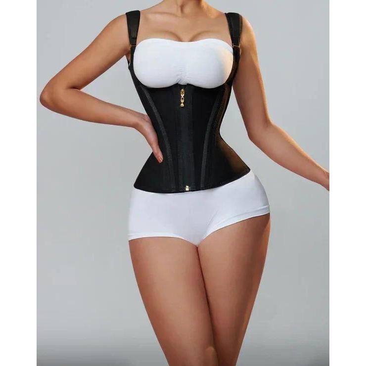 Fajas Colombianas Body Shaper Shapewear Women Vest Tops Double Compression Waist Trainer Corset Adjustable Zipper and Hook-eyes