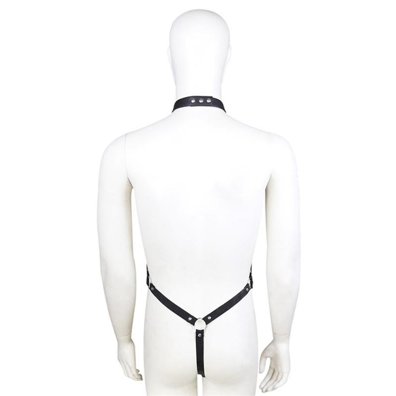 Leather Harness Belt Mankini Cosplay Bodysuit Scrotal Support Underwear