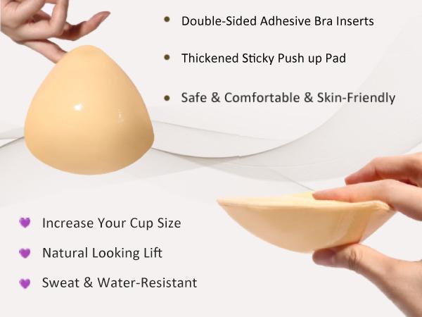 KISWON 2024 Newest Double-Sided Sticky Bra Inserts Adhesive Bra Pads Push up Breast  Pads  Padded Ultra Lift Inserts Womenswear  Women  Silicone Nipple Covers Clothing  Lightweight Comfort