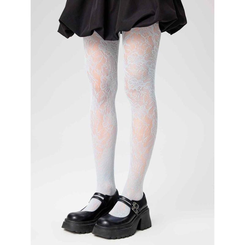 Cider [6 colors, size One Size-One Size] Floral Lace Tights