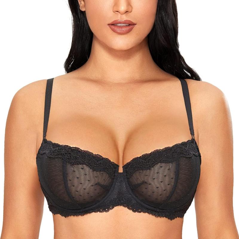 Big Chest Seamless Underwear Full Cup Thin Women's French Lace Bra plus Size Anti-Sagging