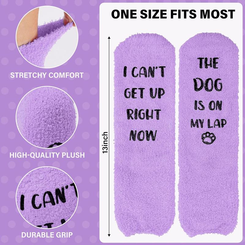 Funny Gifts for Mom, Dog Mom Gifts for Women, Fuzzy Dog Socks, Christmas Stockings Stuffers