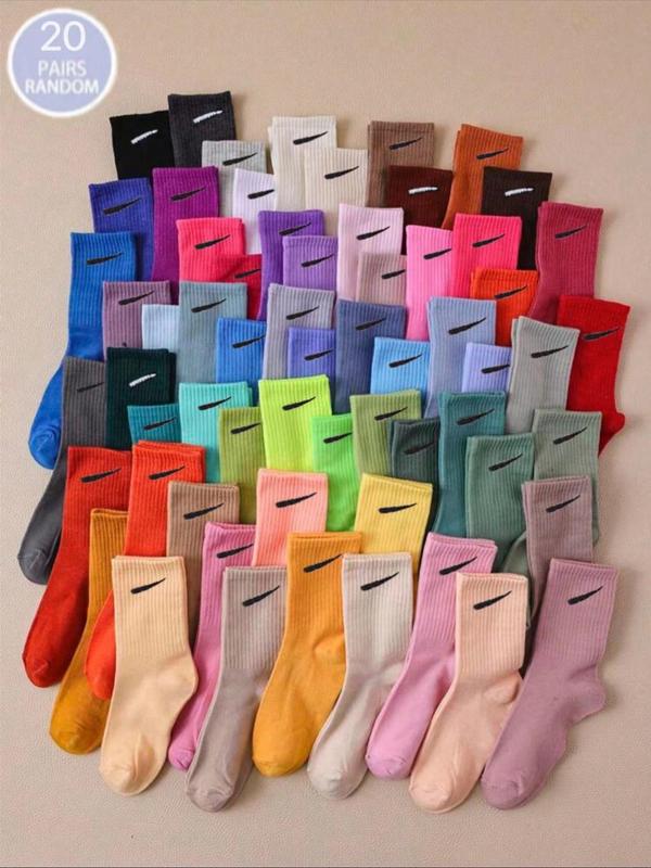 Unisex Random Soild Color Ankle Socks, Casual Comfortable Breathable Socks for Daily Wear, Multipack Low Cut Knit Socks for Men and Women