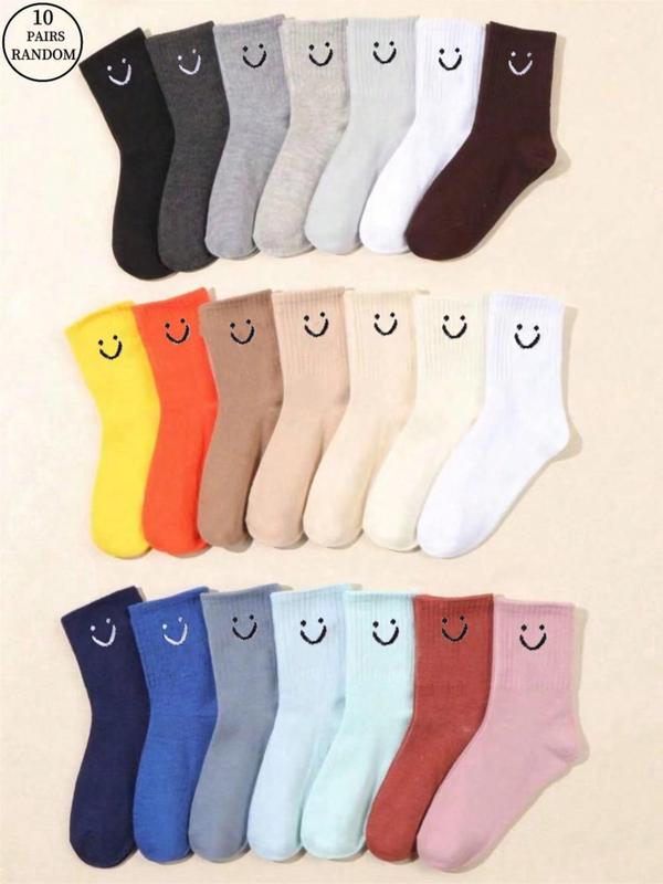 Unisex Random Soild Color Ankle Socks, Casual Comfortable Breathable Socks for Daily Wear, Multipack Low Cut Knit Socks for Men and Women