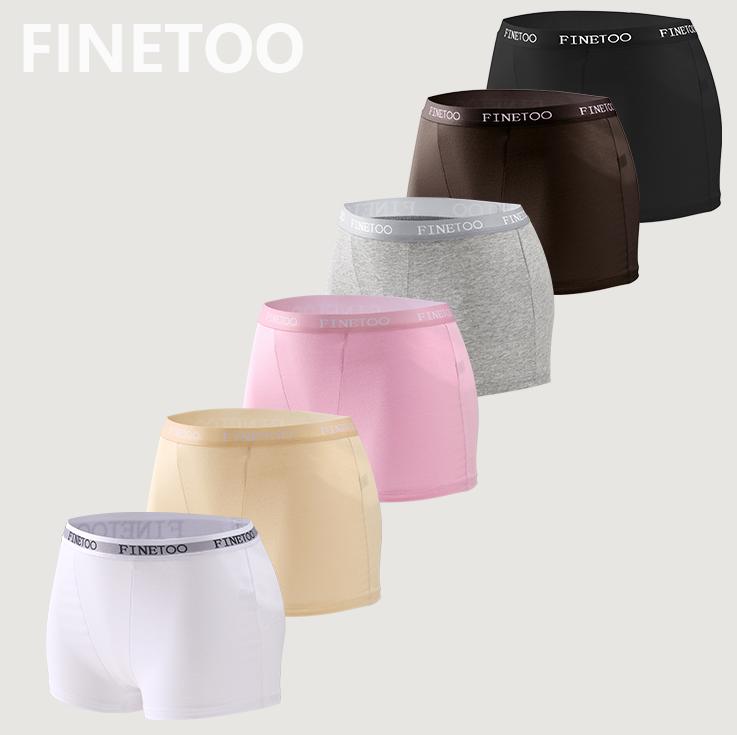 FINETOO 6Pcs  Women's  Underwear Cotton Boxer Shorts Soft Underpants Ladies Stretch Panties Solid Color Cute Women's Panties 6 Pack  Womenswear