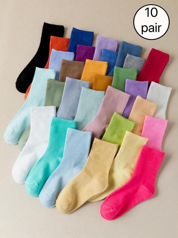 Unisex Random Soild Color Ankle Socks, Casual Comfortable Breathable Socks for Daily Wear, Multipack Low Cut Knit Socks for Men and Women