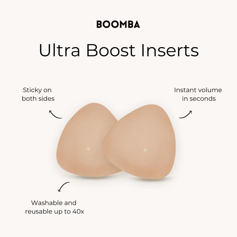 Ultra Boost Inserts | Patented Sticky Fashion Bra Inserts | Increase 2 Cups | Outfit enhancer | Perfect For Dresses, Bikinis, Tops | 40+ Uses Per Pair