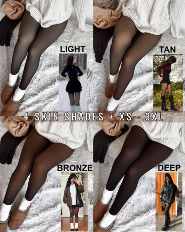 THE ORIGINAL! 4 SHADES • SIZE XS - 3XL • MAGIC FLEECE LINED LEGGINGS • CLOSED FOOT (LOOKS LIKE PANTYHOSE) Winter Comfort Fleece Tights Available in Plus Size and Brown Fur