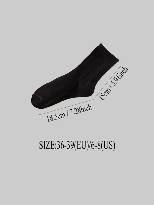 Women's 12 Pairs Solid Crew Socks, Basic Breathable Sweat-absorbing Mid-calf Socks for Daily Wear, Socks for Women, Women's Socks Multipack for All Seasons