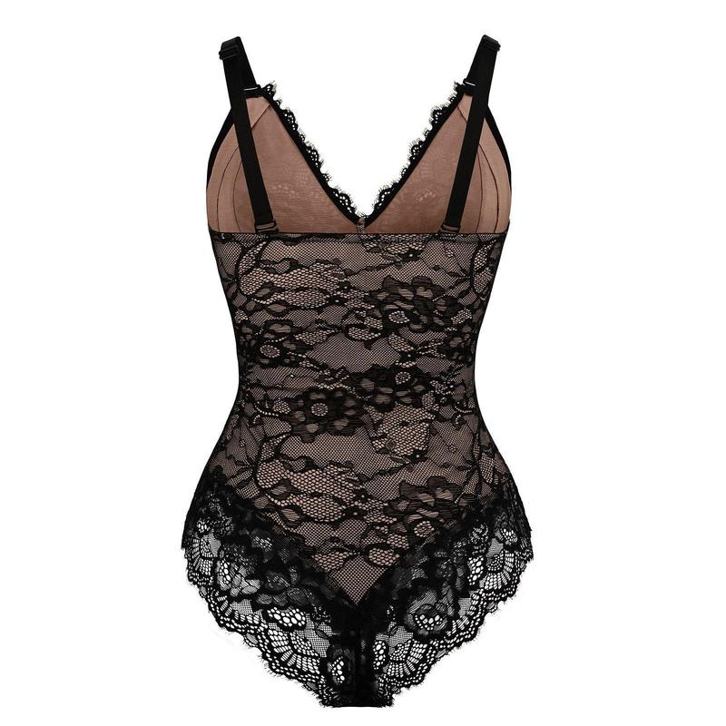 FeelinGirl Sexy Lace  basic Bodysuits Shapewear for Womenswear4 Mesh