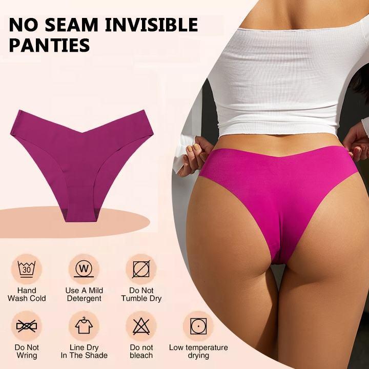 Dropshipping 7 Colors Women's Seamless Panty Underwear Mid Waist Elastic Cotton Panties Hipster Sexy Thongs Women's Panties Womenswear Comfort Basic Minimalist christmas 2024 ornament