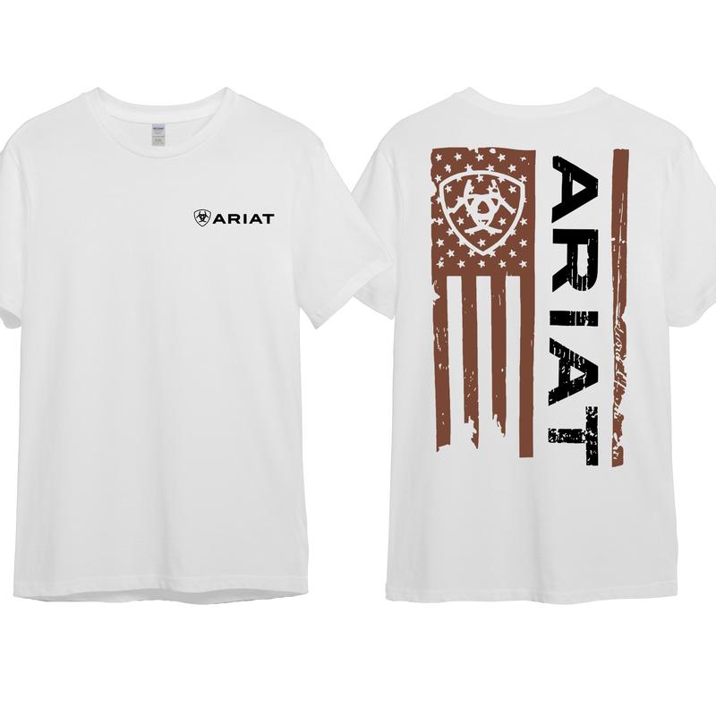 Western Ariat Merica Flag Shirt Mens Ariat Hoodie, Cotton Crewneck Unisex Pull Over Hoodie Sweatshirt T-Shirt for Men and Women