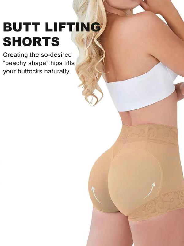 Women's Contrast Lace High Waist Shapewear Shorts, Tummy Control Butt Lifting Shapewear Bottoms, Ladies Shaper for Daily Wear