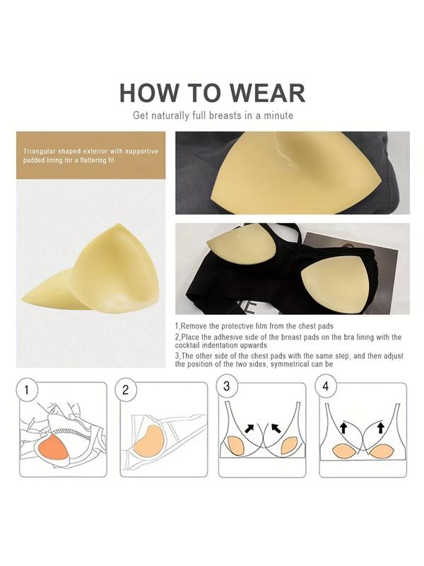 Women's Triangle Self Adhesive Bra Insert Pads, 1 Pair Invisible Anti-convex Chest Enhancer Pads, Women's Lingerie & Underwear Accessories for Daily Use