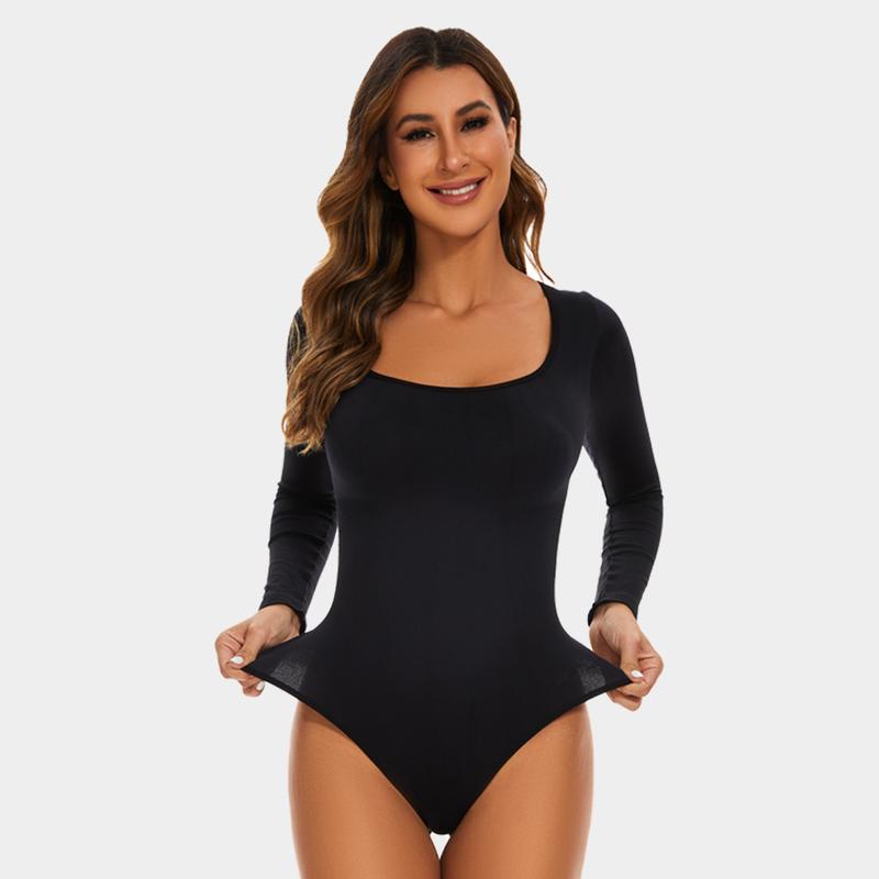 GQF Long Sleeve Bodysuits tracksuits for Women Square Neck Bodysuit 675 [GQF Long Sleeve Bodysuits for Women Square Neck Bodysuit 675 [control bodysuit and shapewear comfort shaping sculpting confidence-boosting belly-control ]