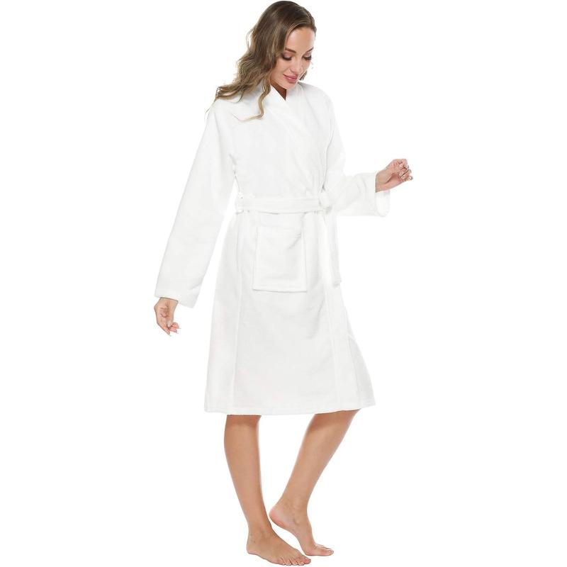 Kimono Bathrobe Women Terry Cloth Robes knee length towel Bathrobe