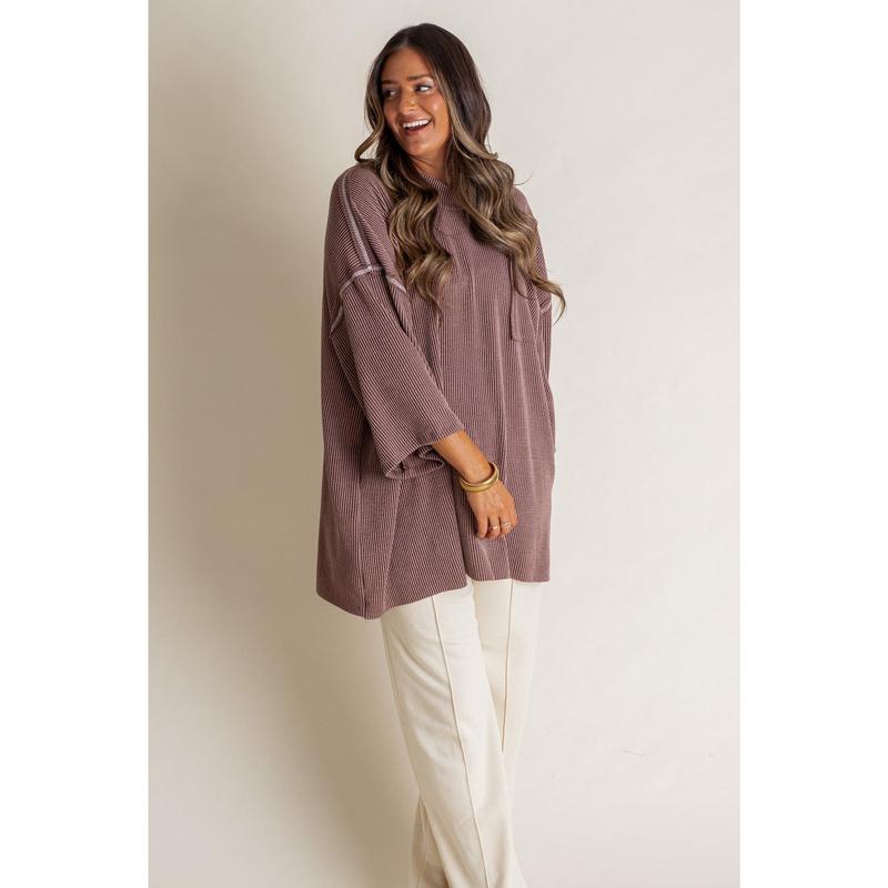 Only Go Forwards Oversized Urban Ribbed Tunic