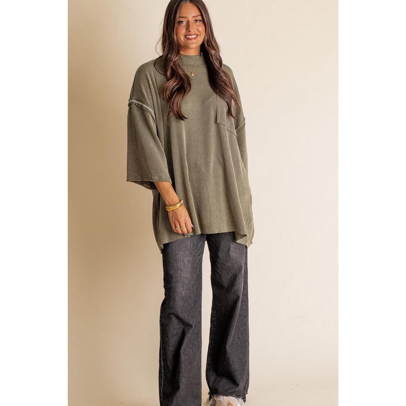 Only Go Forwards Oversized Urban Ribbed Tunic