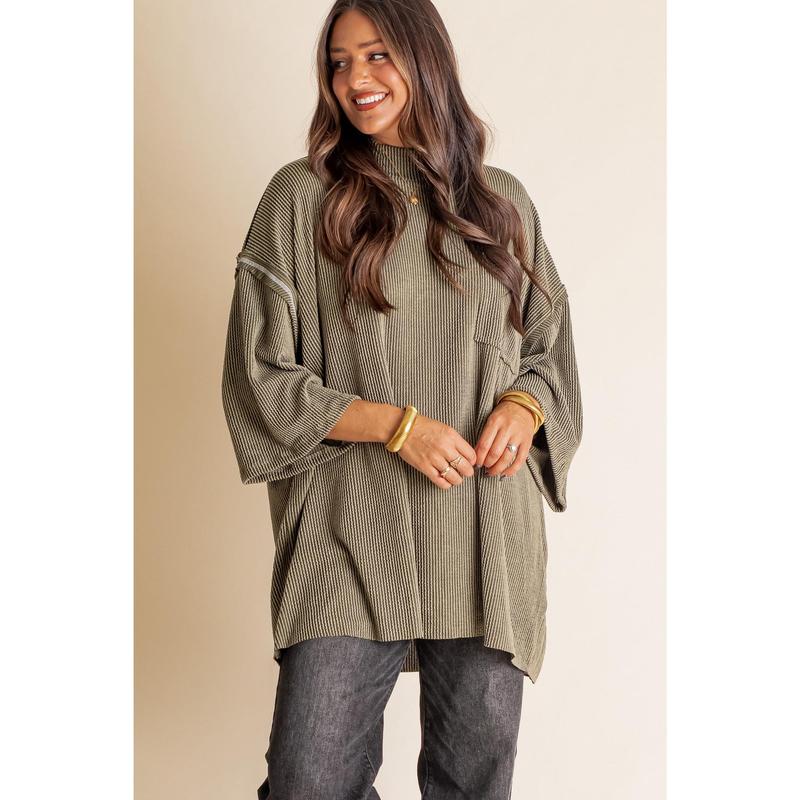 Only Go Forwards Oversized Urban Ribbed Tunic