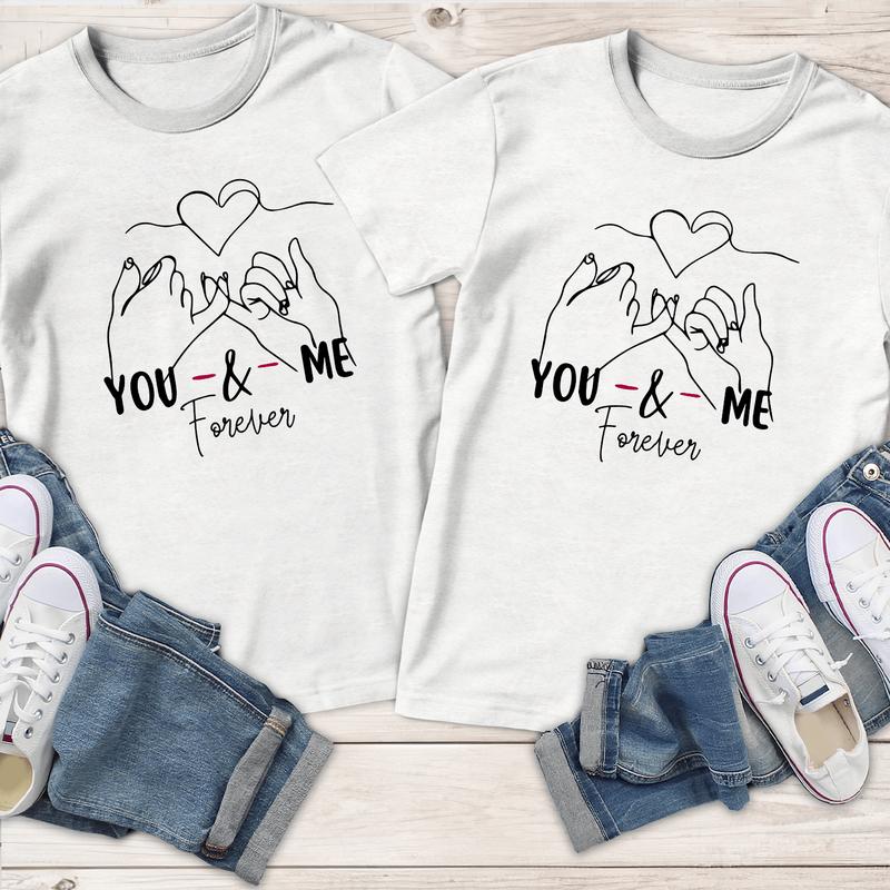 You And Me Forever Couple Matching T-Shirt, Comfort Cotton, Size For All Body, Shirts For Couples, Gift For Husband Wife Soft