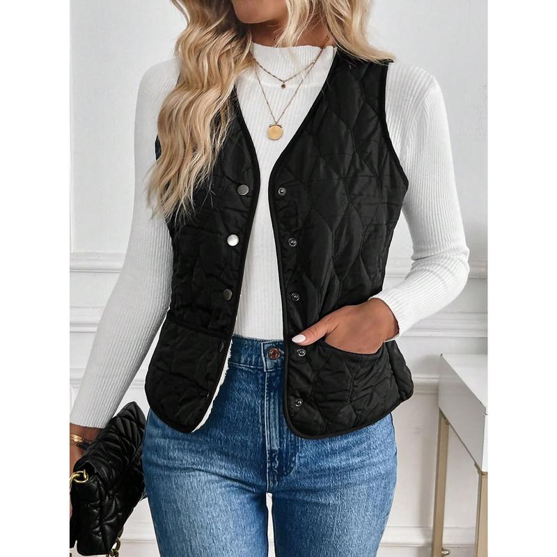 Women's Padded Fleece Lined Gilet Jacket, Winter