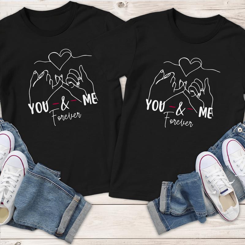 You And Me Forever Couple Matching T-Shirt, Comfort Cotton, Size For All Body, Shirts For Couples, Gift For Husband Wife Soft