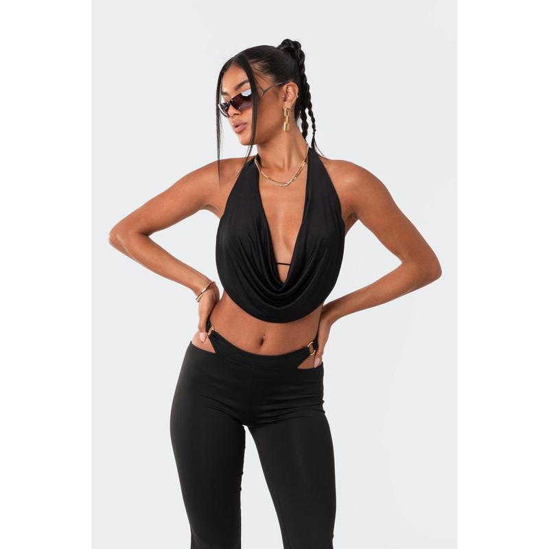 Monique Cropped Open-Back Top