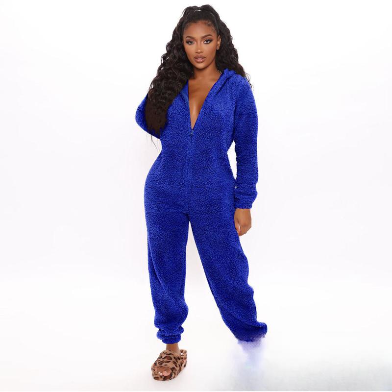 Women's Plush One-Piece Pajamas for Autumn and Winter