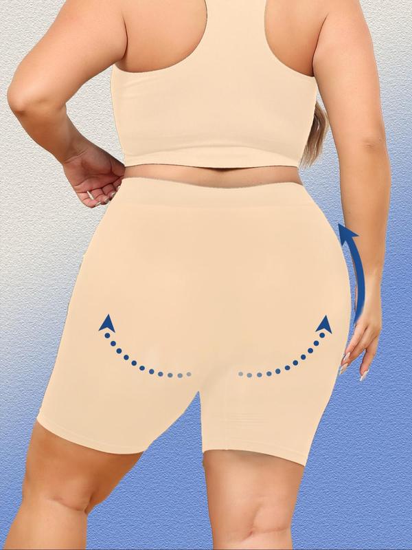 Plus Size Solid High Waist Bodycon Shapewear Shorts, Soft Tummy Control Shapewear Bottoms, Summer Slimming Wear 2024, Shapewear Tummy Control Fajas Para Mujer, Lady Body Shapewear, Womenswear Underwear, Plus Size Women's Clothing