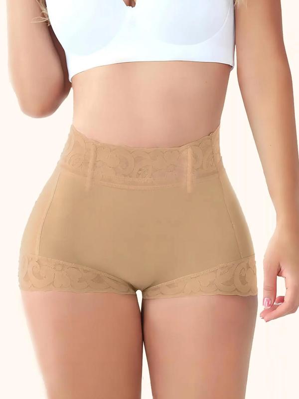 Women's Contrast Lace High Waist Shapewear Shorts, Tummy Control Butt Lifting Shapewear Bottoms, Ladies Shaper for Daily Wear