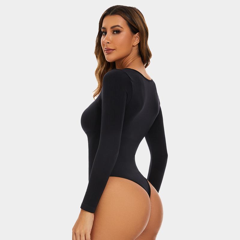 GQF Long Sleeve Bodysuits tracksuits for Women Square Neck Bodysuit 675 [GQF Long Sleeve Bodysuits for Women Square Neck Bodysuit 675 [control bodysuit and shapewear comfort shaping sculpting confidence-boosting belly-control ]