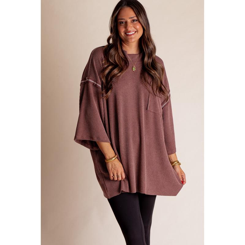 Only Go Forwards Oversized Urban Ribbed Tunic