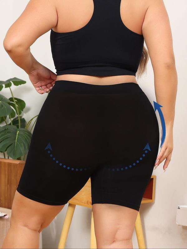 Plus Size Solid High Waist Bodycon Shapewear Shorts, Soft Tummy Control Shapewear Bottoms, Summer Slimming Wear 2024, Shapewear Tummy Control Fajas Para Mujer, Lady Body Shapewear, Womenswear Underwear, Plus Size Women's Clothing