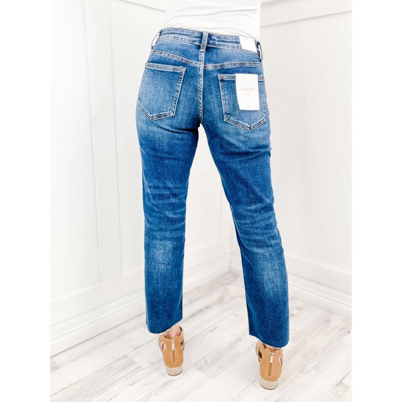 Vervet PALMER Mid-Rise Clean Cut Hem Crop Straight Jeans