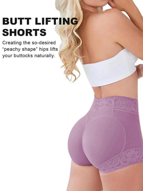 Women's Contrast Lace High Waist Shapewear Shorts, Tummy Control Butt Lifting Shapewear Bottoms, Ladies Shaper for Daily Wear