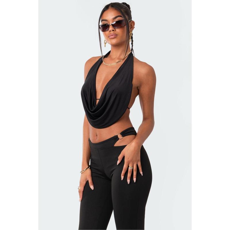 Monique Cropped Open-Back Top