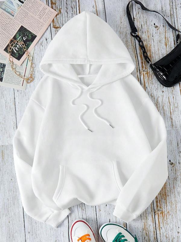 Women's Spider & Heart Print Drawstring Kangaroo Pocket Hoodie, Fashion Casual Drop Shoulder Hooded Sweatshirt for Daily Holiday Outdoor Wear, Women Clothing for Fall & Winter