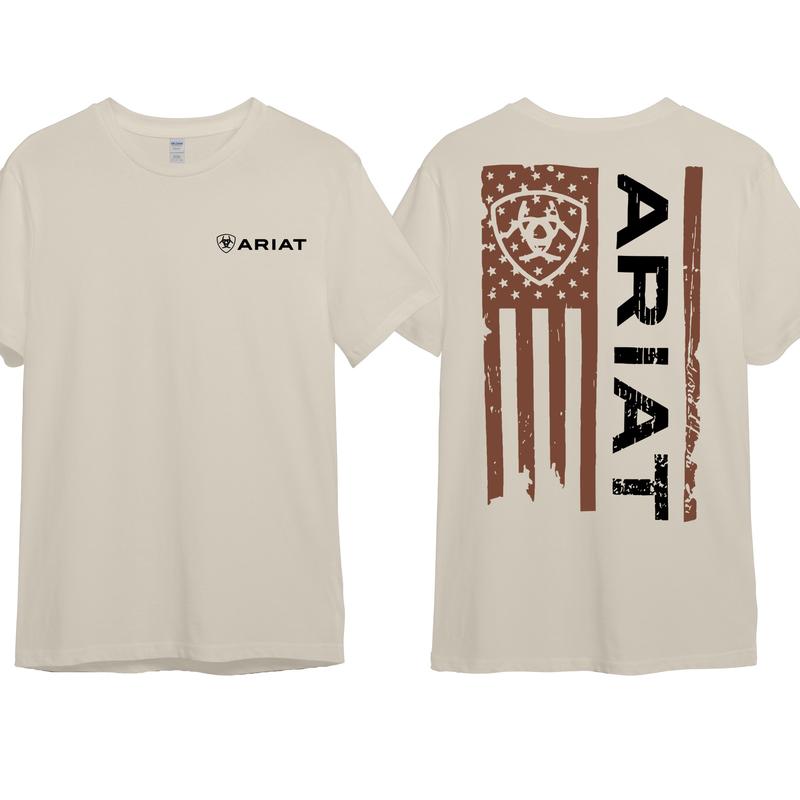 Western Ariat Merica Flag Shirt Mens Ariat Hoodie, Cotton Crewneck Unisex Pull Over Hoodie Sweatshirt T-Shirt for Men and Women