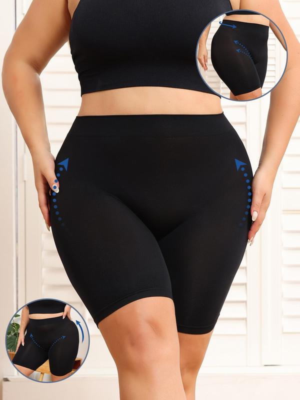 Plus Size Solid High Waist Bodycon Shapewear Shorts, Soft Tummy Control Shapewear Bottoms, Summer Slimming Wear 2024, Shapewear Tummy Control Fajas Para Mujer, Lady Body Shapewear, Womenswear Underwear, Plus Size Women's Clothing