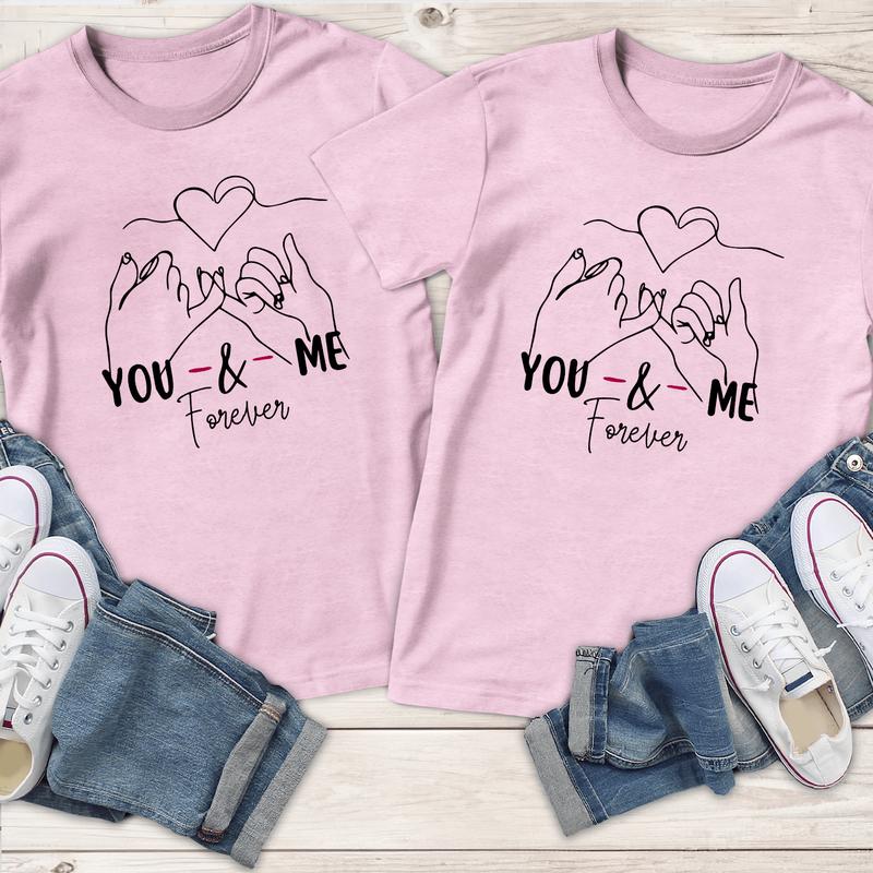 You And Me Forever Couple Matching T-Shirt, Comfort Cotton, Size For All Body, Shirts For Couples, Gift For Husband Wife Soft