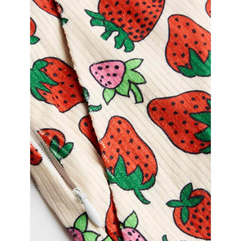 Cider [2 colors, size 2-26] Woven Strawberry Print Wide Leg Jumpsuit