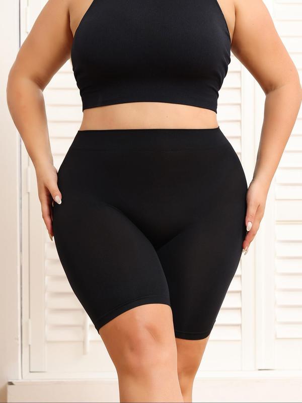 Plus Size Solid High Waist Bodycon Shapewear Shorts, Soft Tummy Control Shapewear Bottoms, Summer Slimming Wear 2024, Shapewear Tummy Control Fajas Para Mujer, Lady Body Shapewear, Womenswear Underwear, Plus Size Women's Clothing