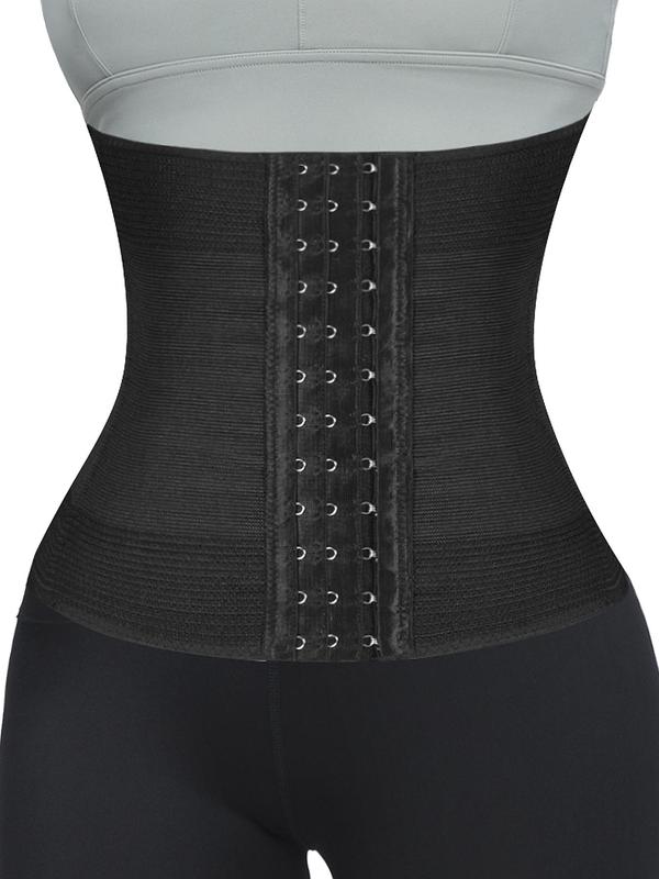 Womenswear Solid Tummy Control Waist Trainer, Hook and Eye Closure High Waist Body Shaper, Women's Shapewear Clothing for Postpartum Recovery, Fall Wear 2024, Waist Trainer Women, Fall Wear, Fallfreshness